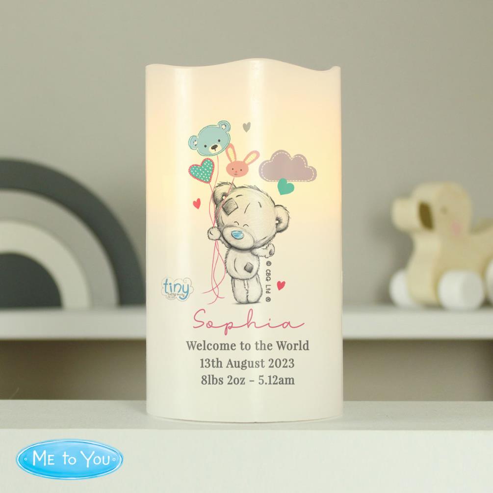 Personalised Tiny Tatty Teddy Dream Big Pink Nightlight LED Candle Extra Image 3